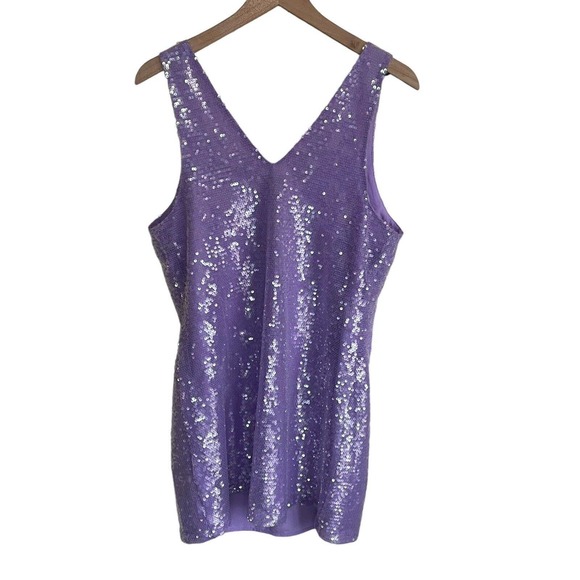 A New Day Women's Purple Sequin Mini A-Line Dress Womens Size Medium - Picture 3 of 7